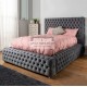 Rosa Prestige Luxury Hand Tufted Fabric Upholstered Bed Frame