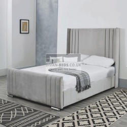 Harriette Luxury Wing Bed Frame with Tall Headboard