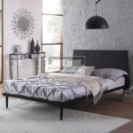 Minimalist Modern Linen Upholstered Bed Frame