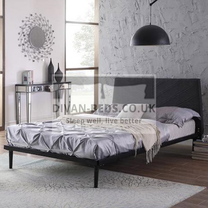 Minimalist Modern Linen Upholstered Bed Frame