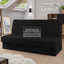 Snug Swyft Black Linen Sofa Bed with Storage