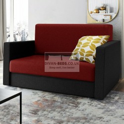 Rathburn Black Red Cotton 4 in 1 Sofa Bed 2 Seater with Storage