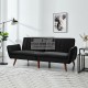 Galway Black Plush Velvet 3 Seater Pull Out Couch Sofa Bed
