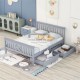 Florissa Grey Wooden Bed Frame with 2 Drawers Included