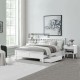 Halvard White Wooden Bed with Drawers