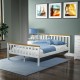 Sienna Pine White Wood Bed Frame